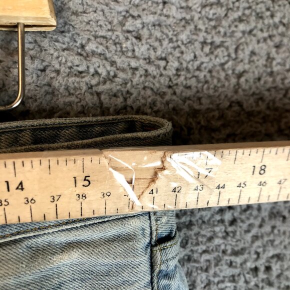 Levis Made & Crafted Size 31x34 Blue Tab Ruler Straight Light Wash Distressed - Picture 9 of 11